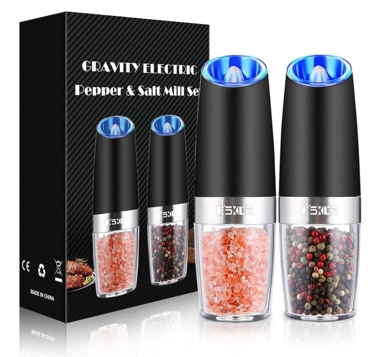 The Grindey | Electric Pepper and Salt Grinder Set