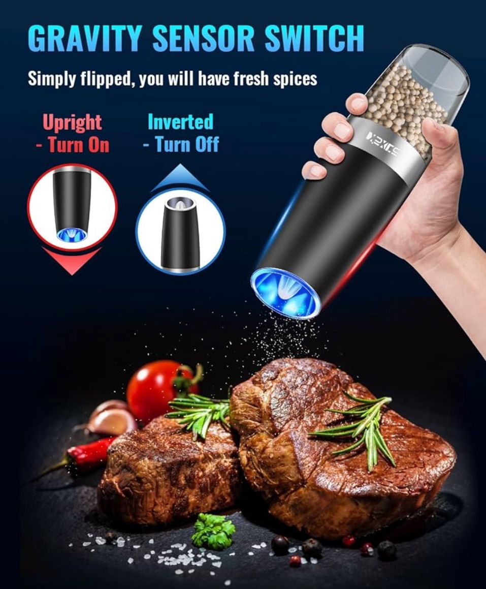The Grindey | Electric Pepper and Salt Grinder Set