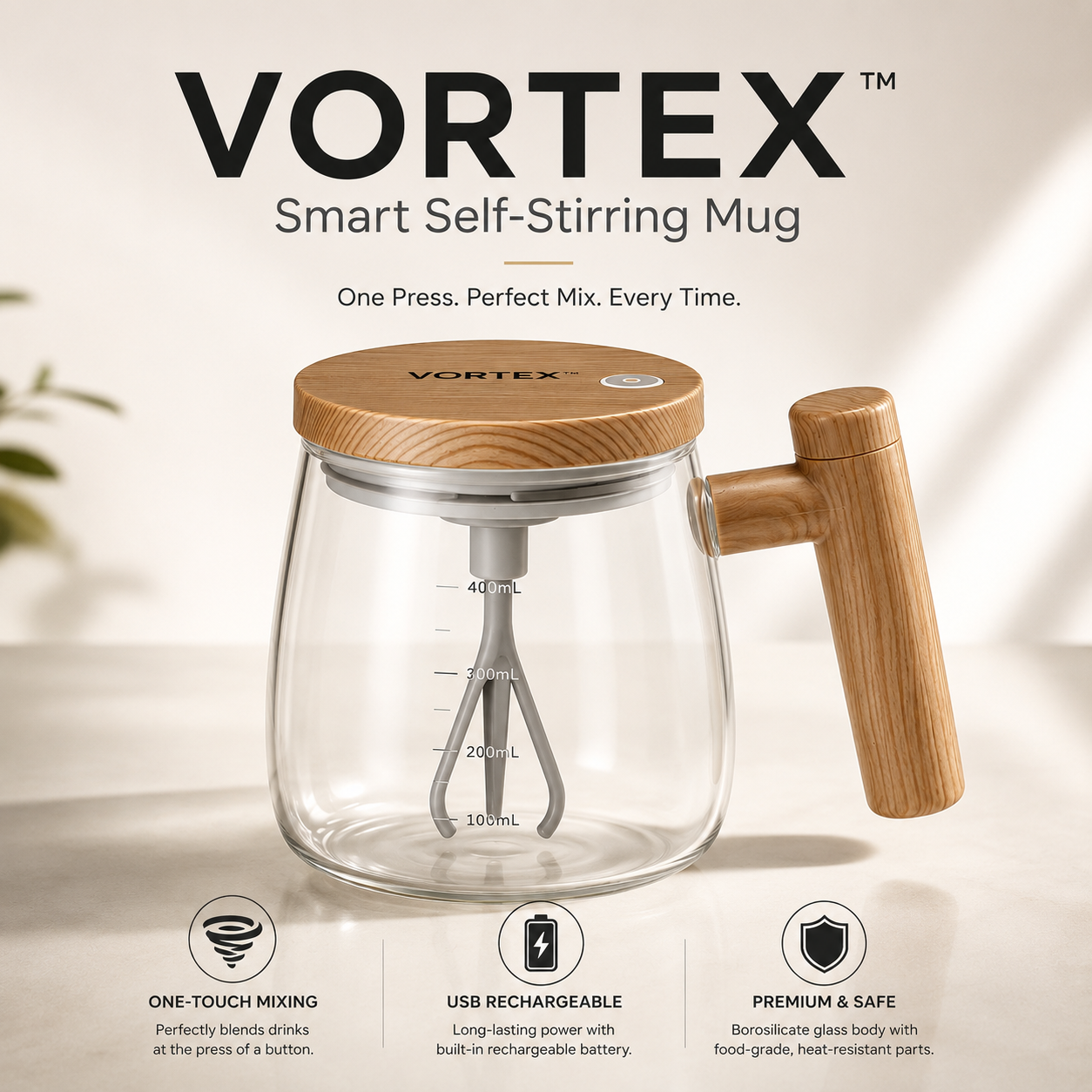 VORTEX™ Smart Self-Stirring Mug